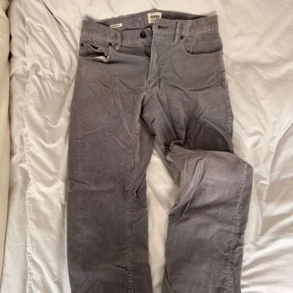 Todd Snyder Straight Fit Five Pocket Corduroy Pants in Graystone, 30x30 - Picture 5 of 5